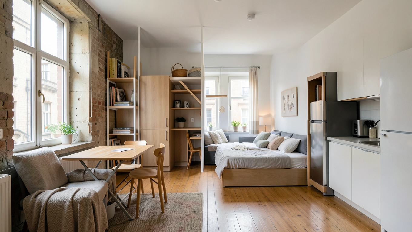 aranżacja kawalerki 20m2