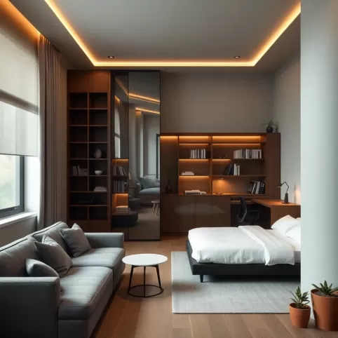 Aranżacja kawalerki z sypialnią