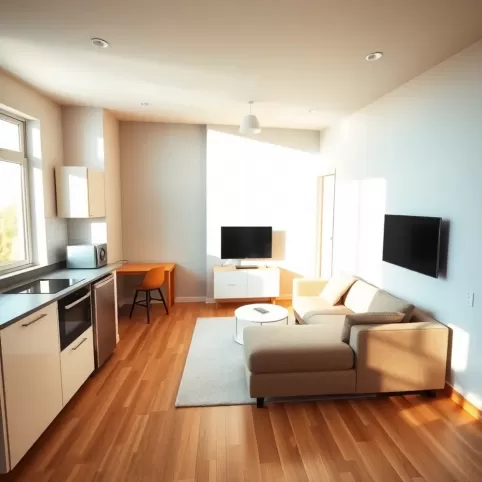 Aranżację kawalerki z aneksem kuchennym