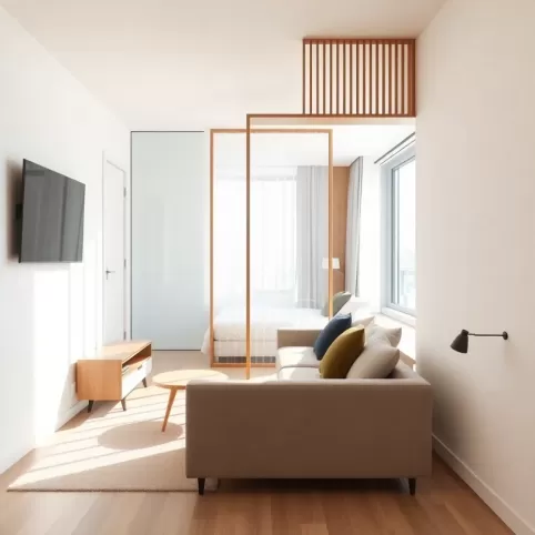 Kawalerka z wydzieloną sypialnią