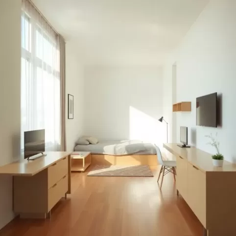 Kawalerka z wydzielonym miejscem do spania